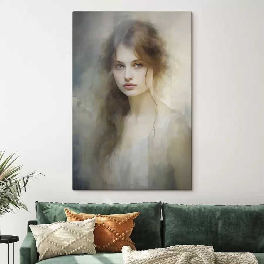 Tableau Peinture imitant une jeune fille s48682