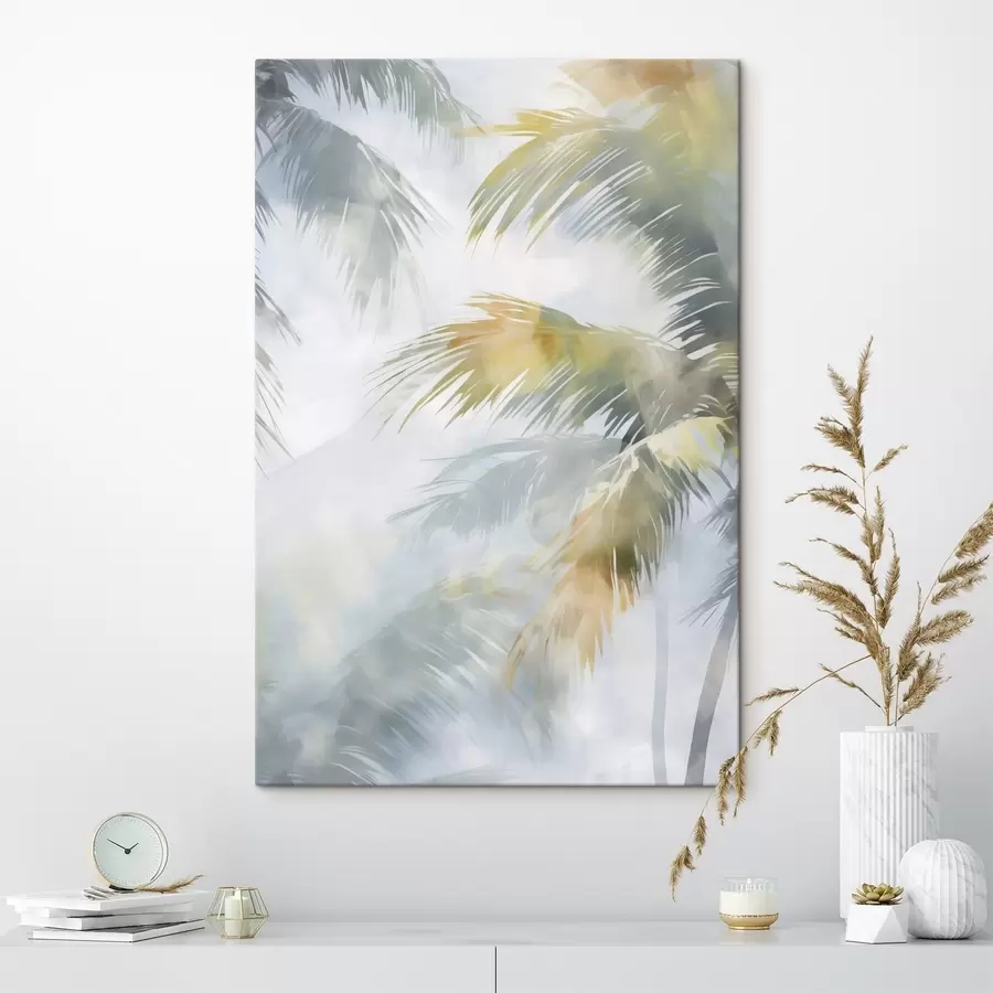 Tableau Peinture abstraite imitant la végétation s48686