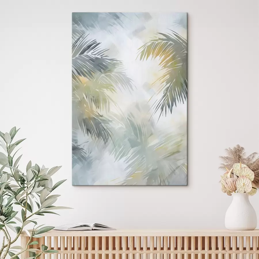 Tableau Peinture abstraite imitant la végétation s48687