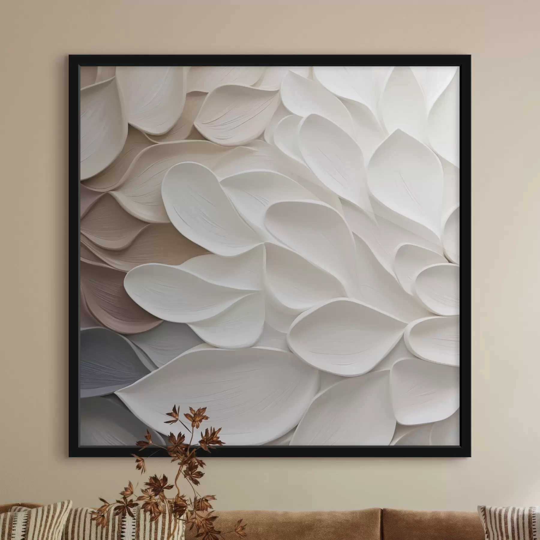 Papier peint Imitation de peinture représentant des pétales abstraits f48676