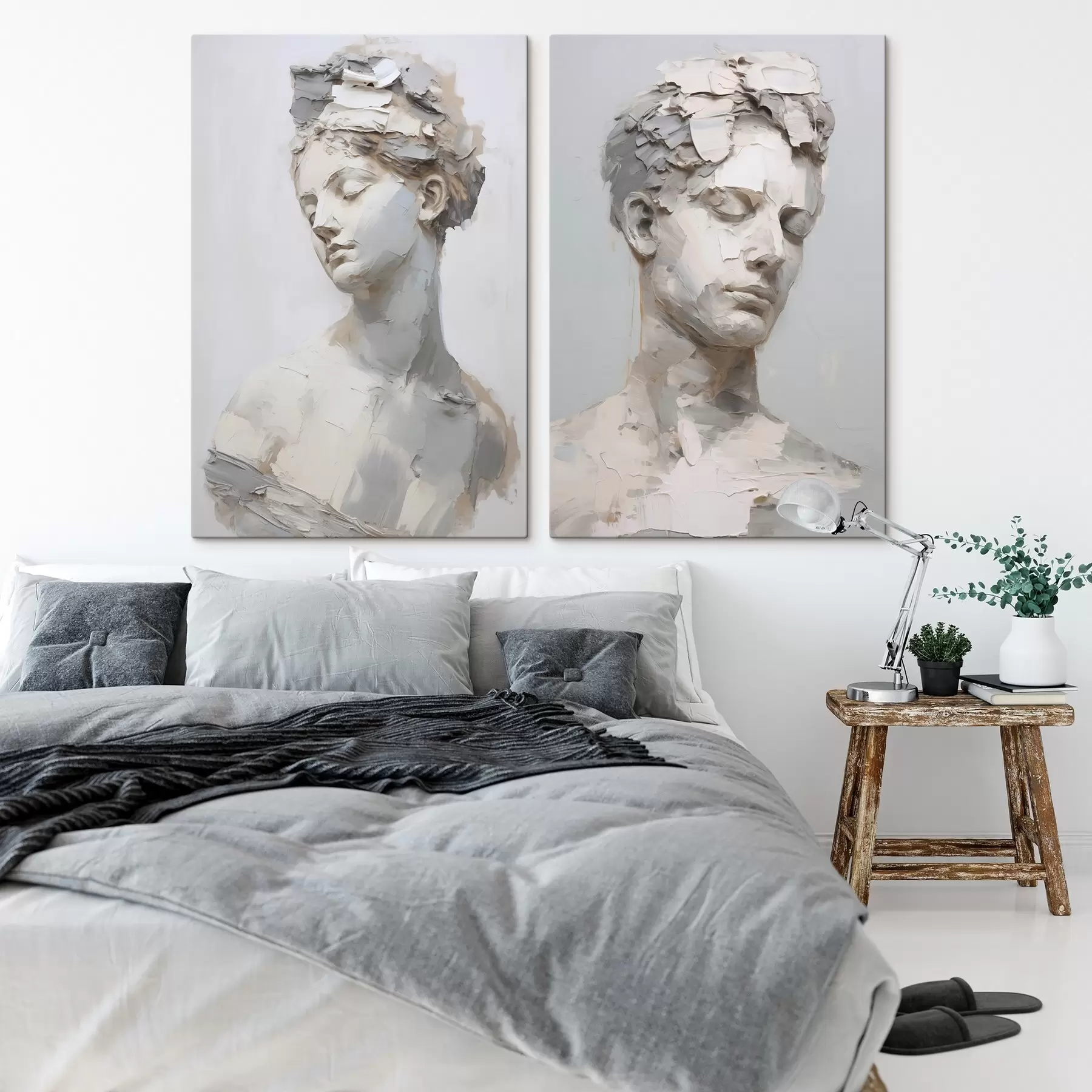 Tableau Buste ancien imitant une peinture m30293