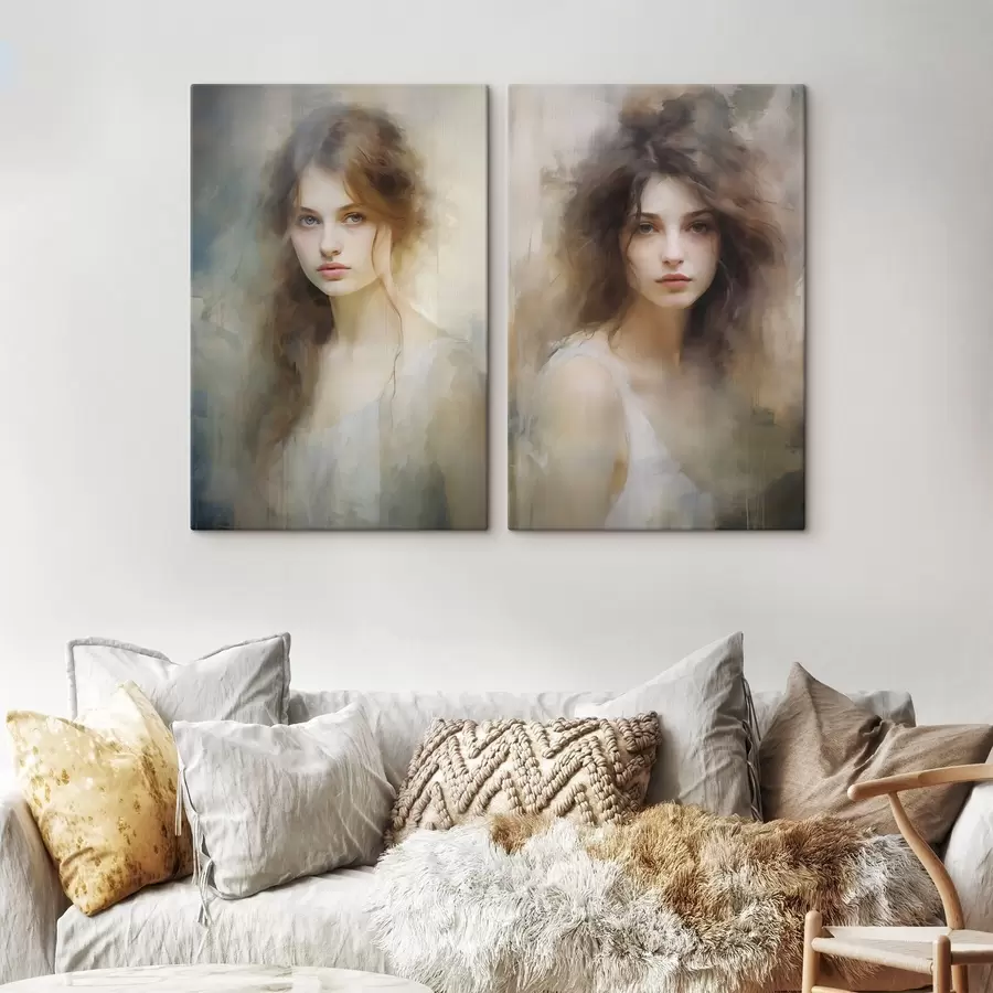 Tableau Peinture imitant une jeune fille m30299