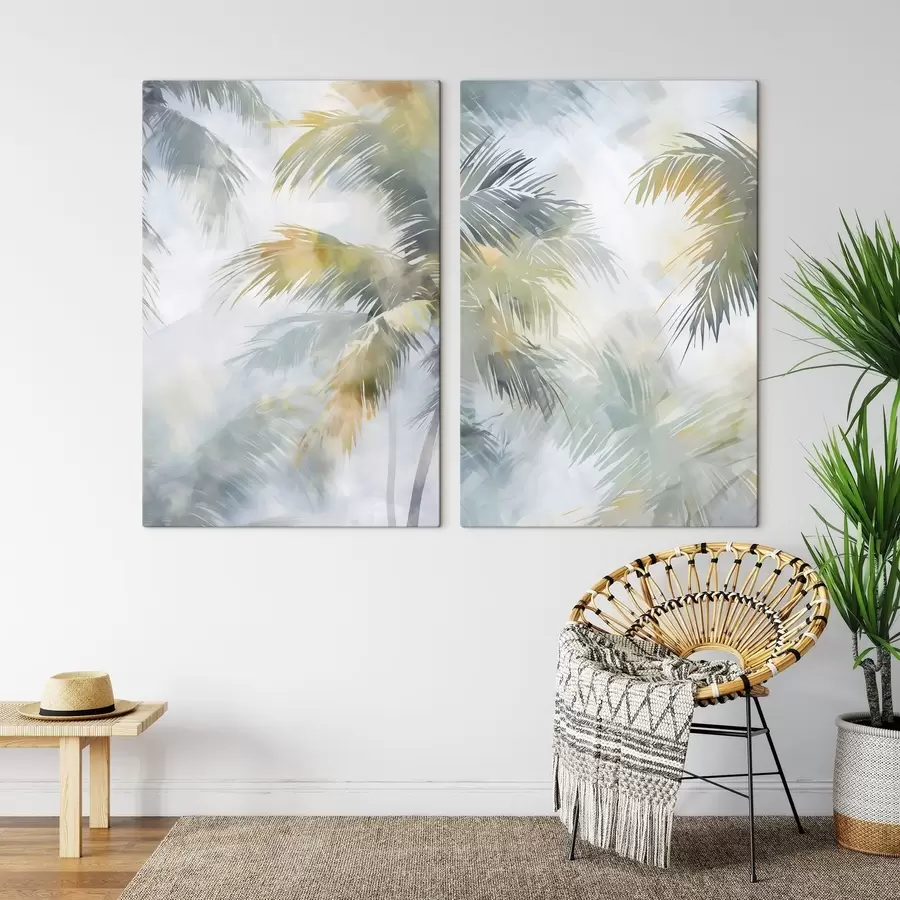 Tableau Peinture abstraite imitant la végétation m30301