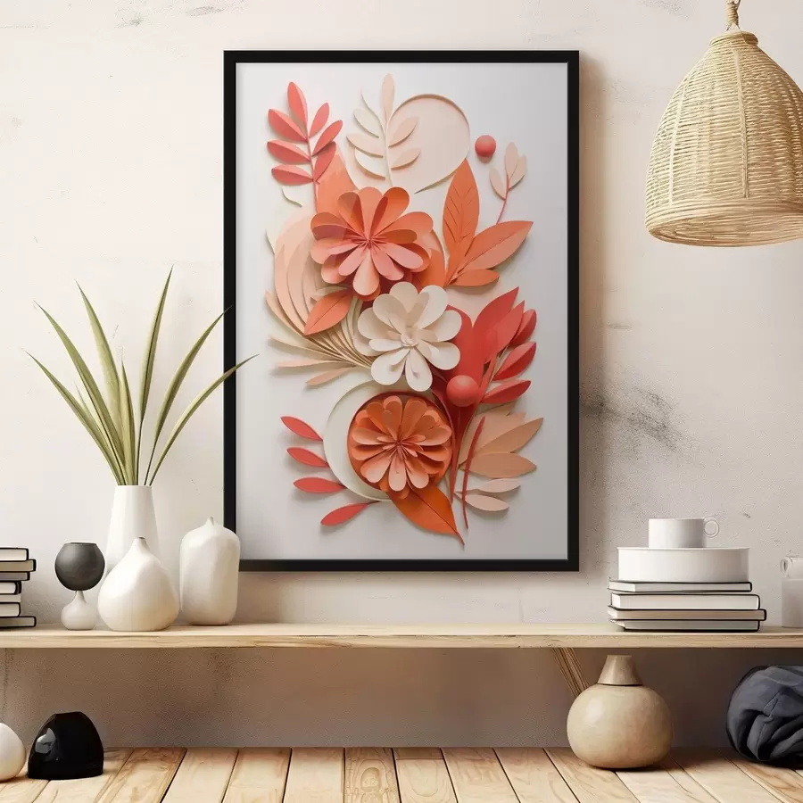 Papier peint Composition florale lumineuse aux tons chauds f48600