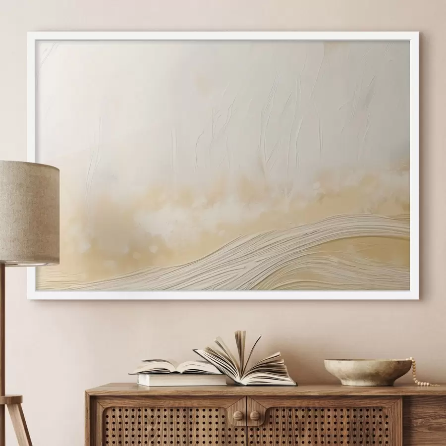 Papier peint Paysage abstrait aux ondulations douces et aux tons clairs f48617