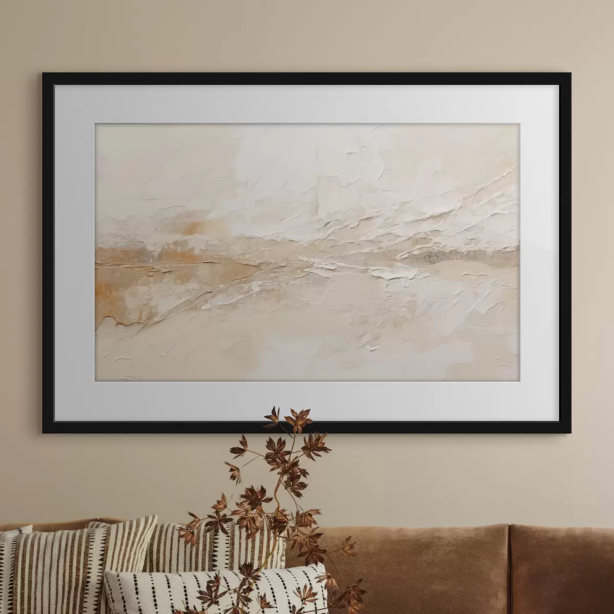 Poster Texture abstraite avec des touches de beige chaud f48625