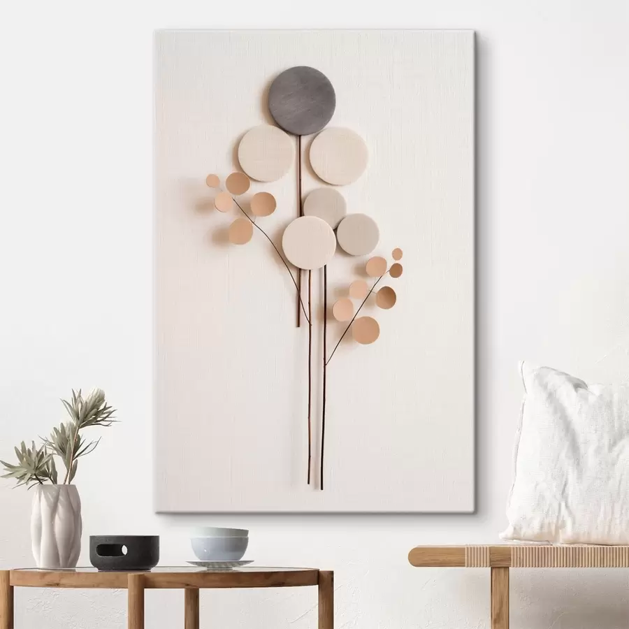 Tableau Des formes rondes épurées sur des tiges fines s48597