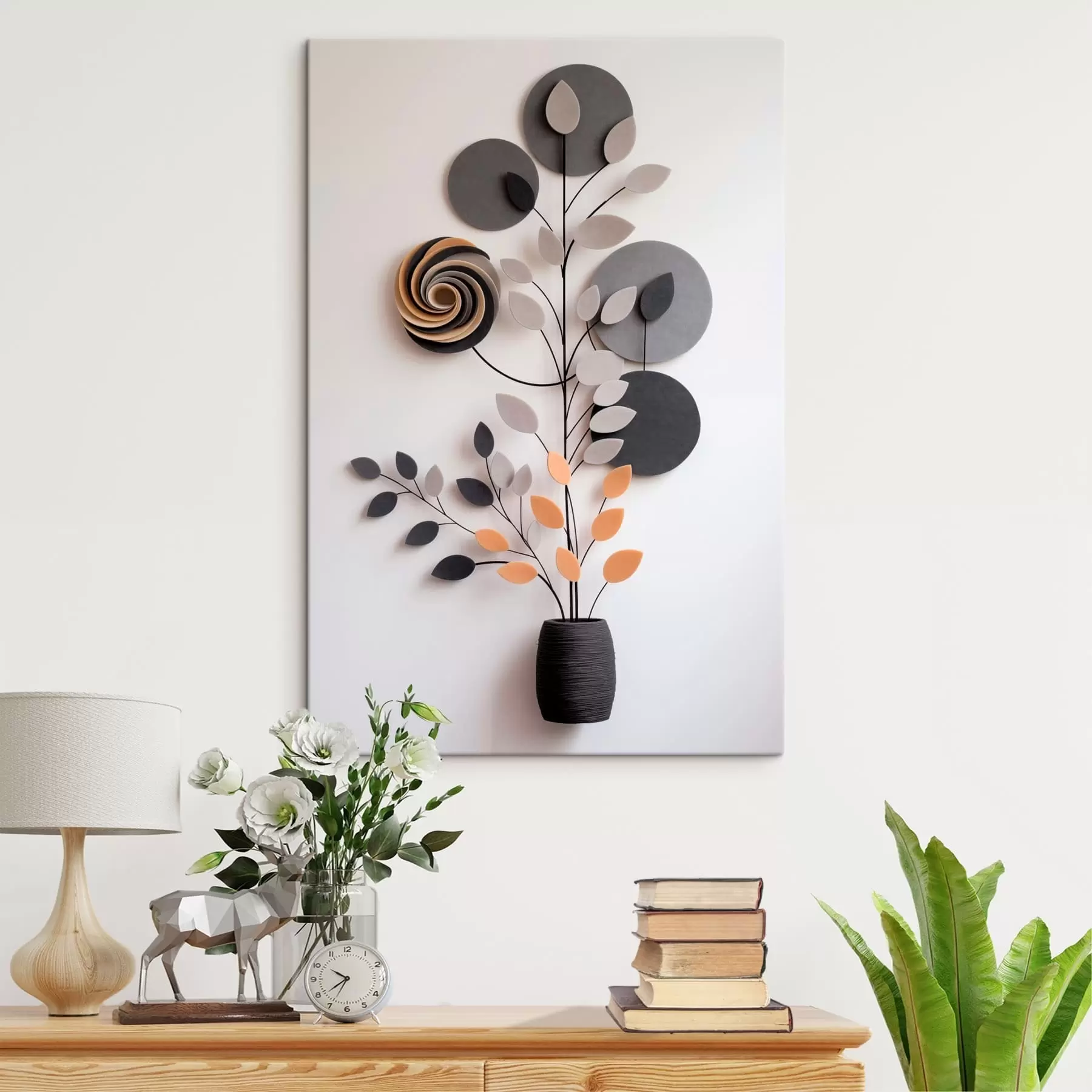 Tableau Plante ornementale aux formes circulaires et spiralées s48599