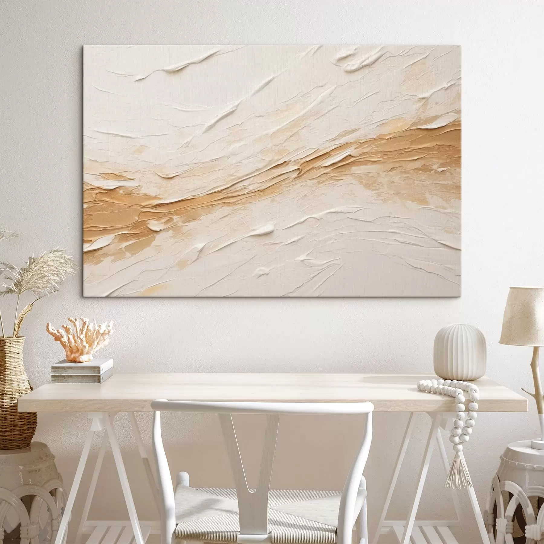 Tableau Texture légère avec des touches de pinceau et des dégradés beiges s48616