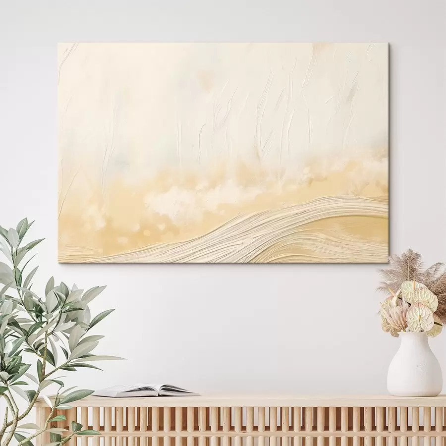 Tableau Paysage abstrait aux ondulations douces et aux tons clairs s48617