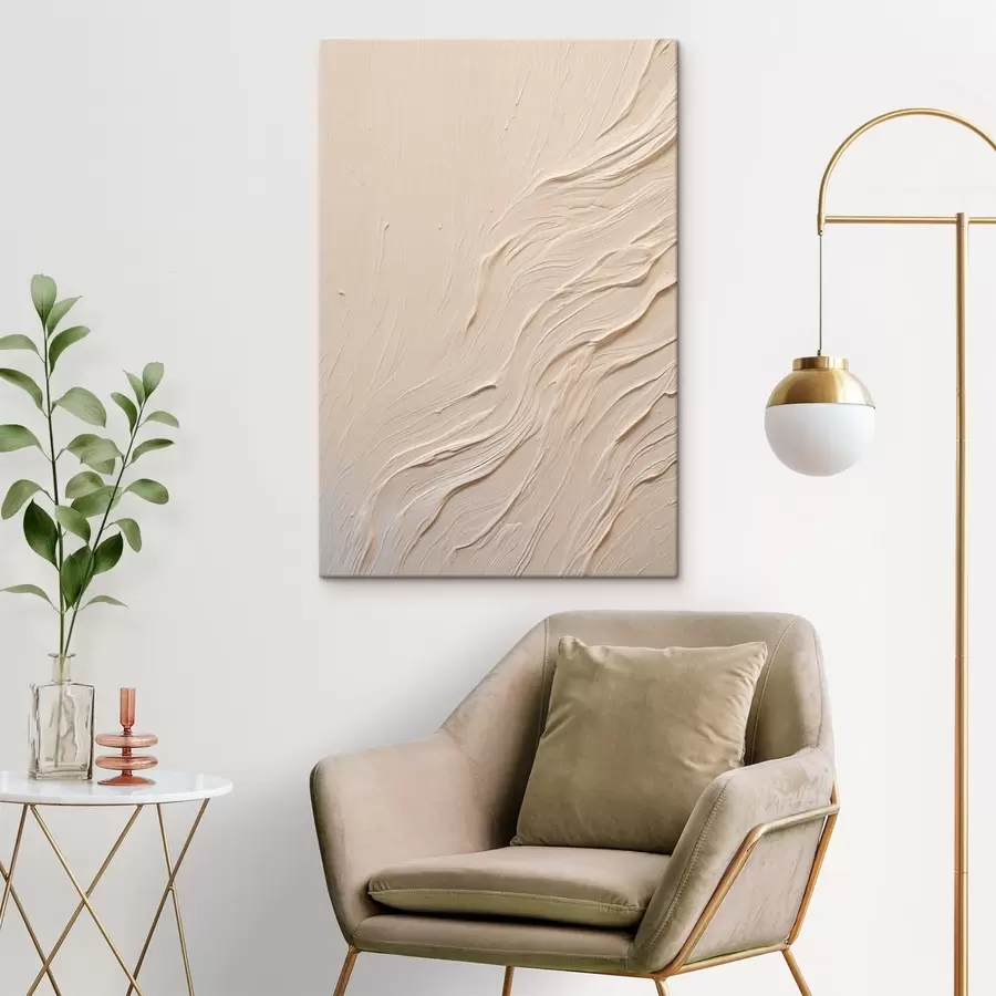 Tableau Texture picturale abstraite avec des lignes ondulées fluides s48624