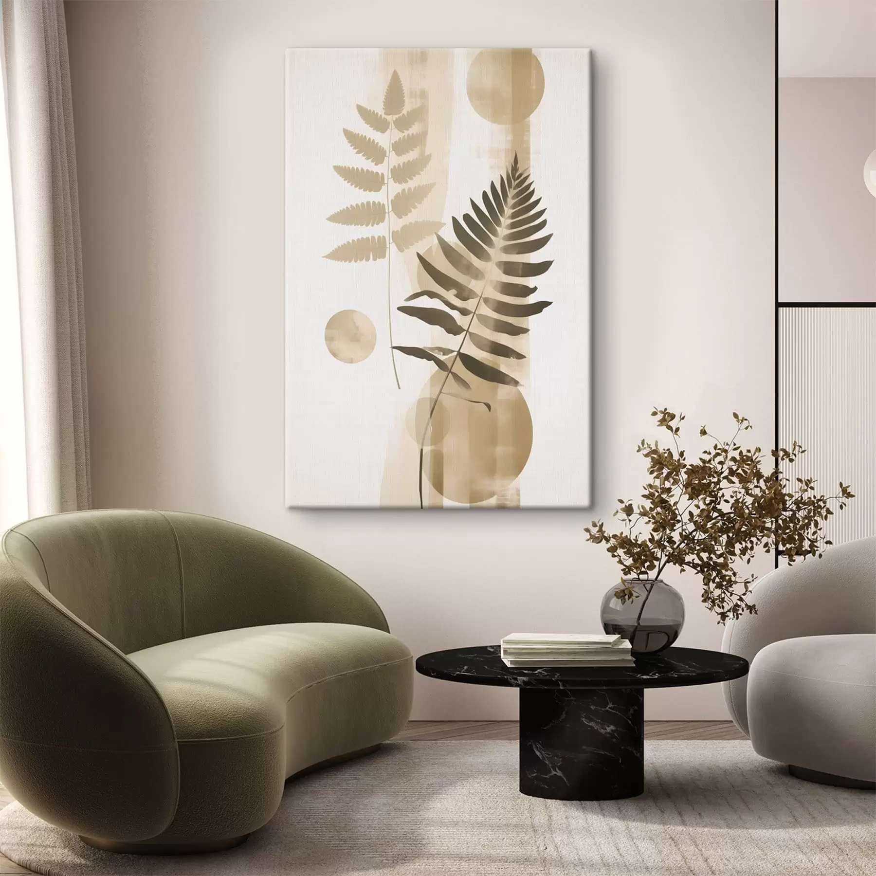 Tableau Une abstraction avec des branches et des feuilles s48663