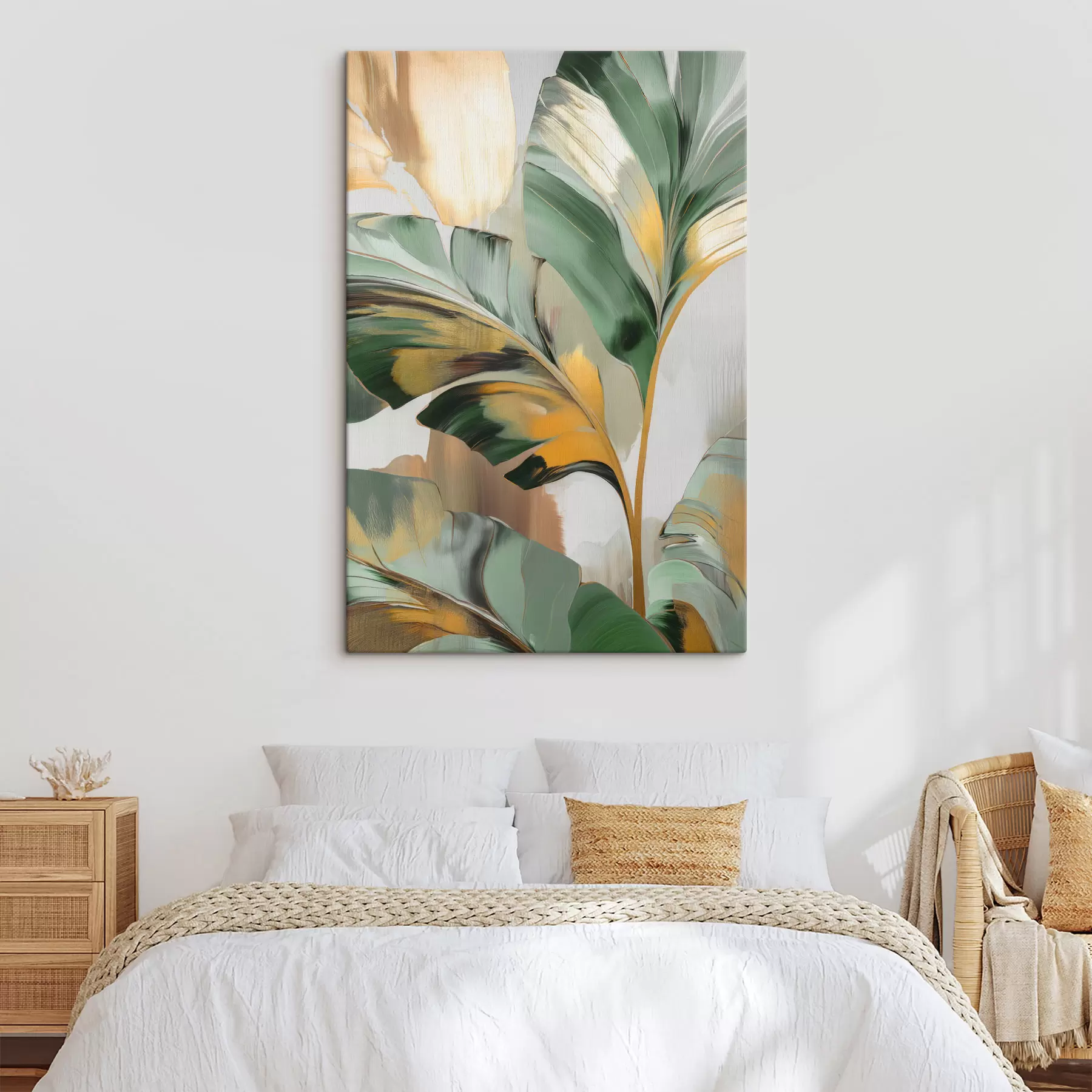 Tableau Feuilles tropicales abstraites s48665