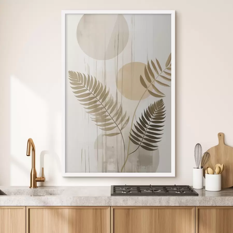 Papier peint Une abstraction avec des branches et des feuilles f48662