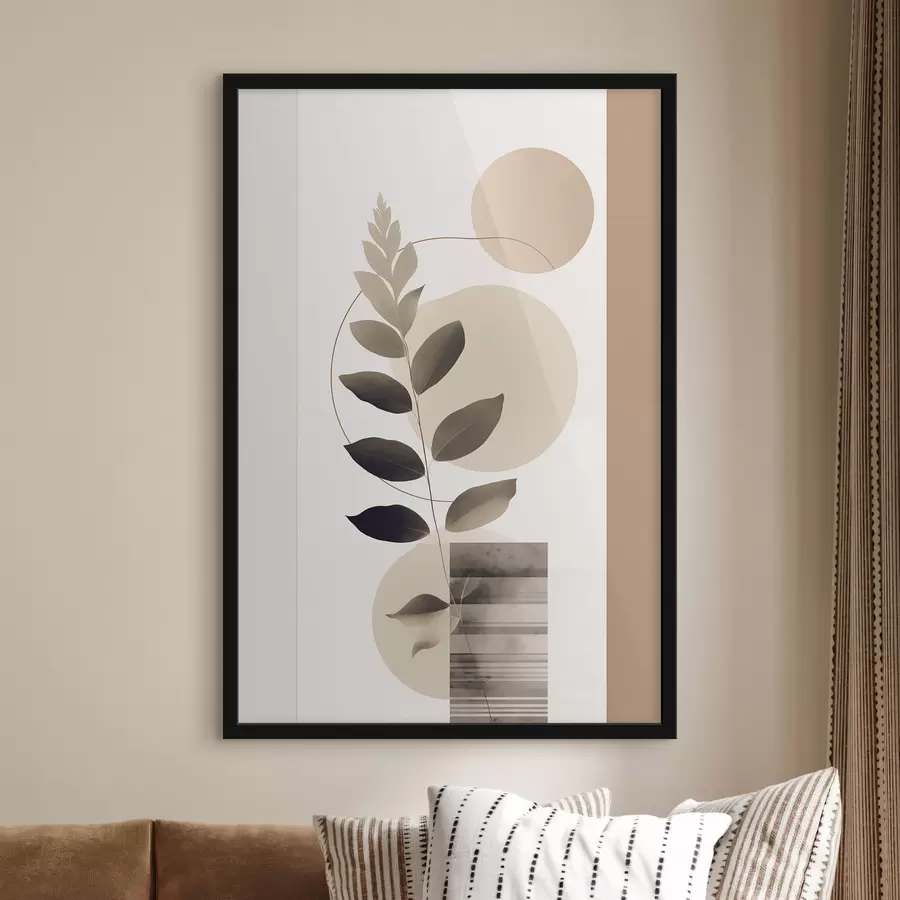 Papier peint Feuilles botaniques abstraites aux formes variées f48669