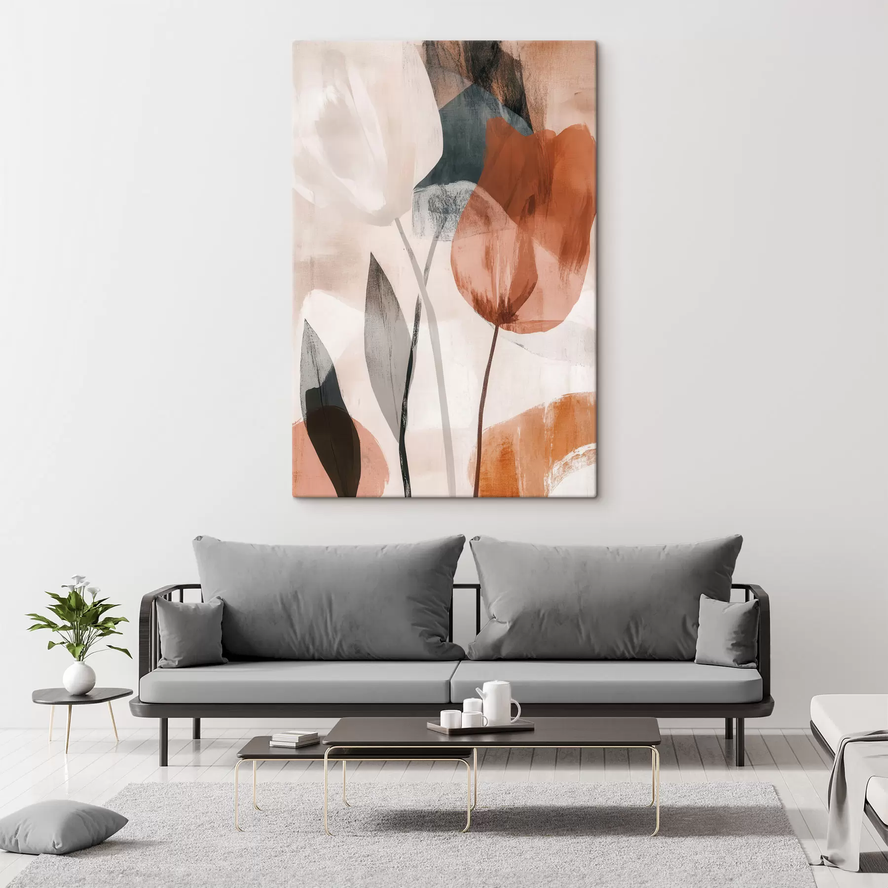 Tableau Fleurs abstraites s48715