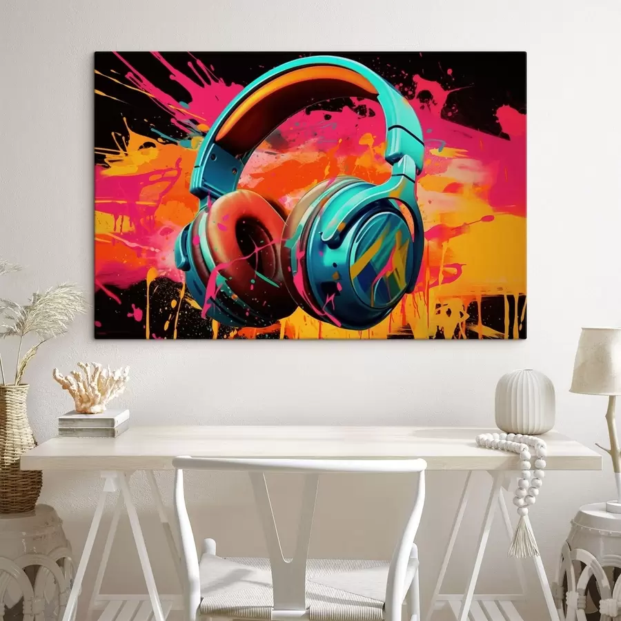 Tableau Casque aux couleurs vives s48720