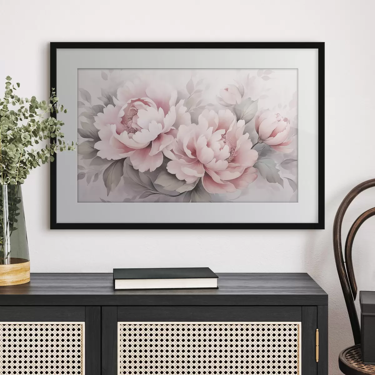 Poster Pivoines et contraste f48702