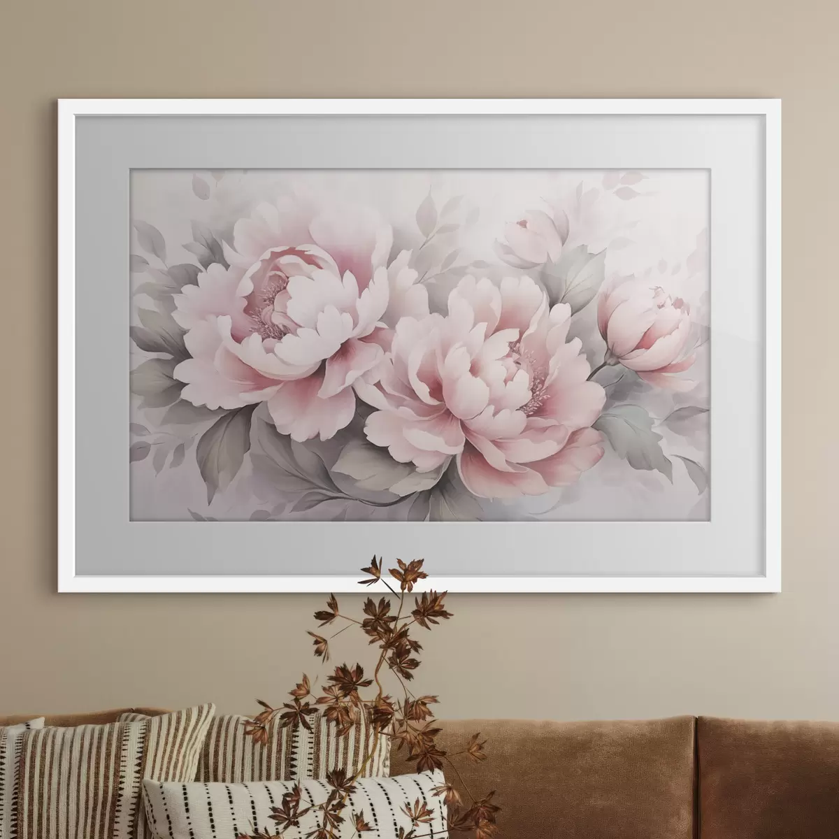 Poster Pivoines et contraste f48702