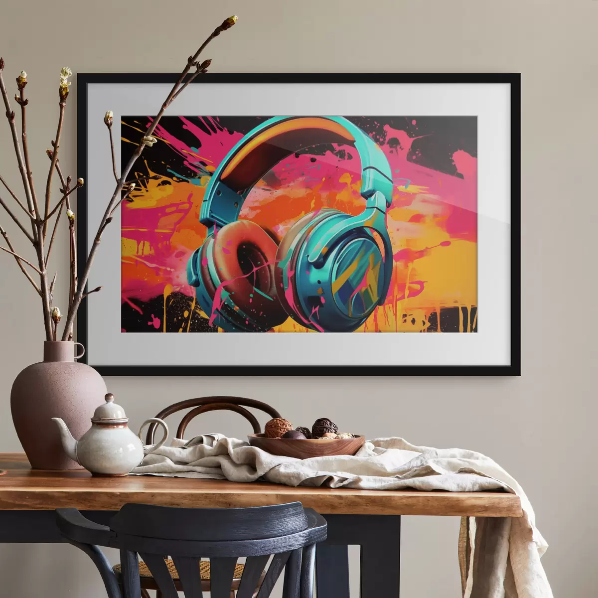 Poster Casque aux couleurs vives f48720