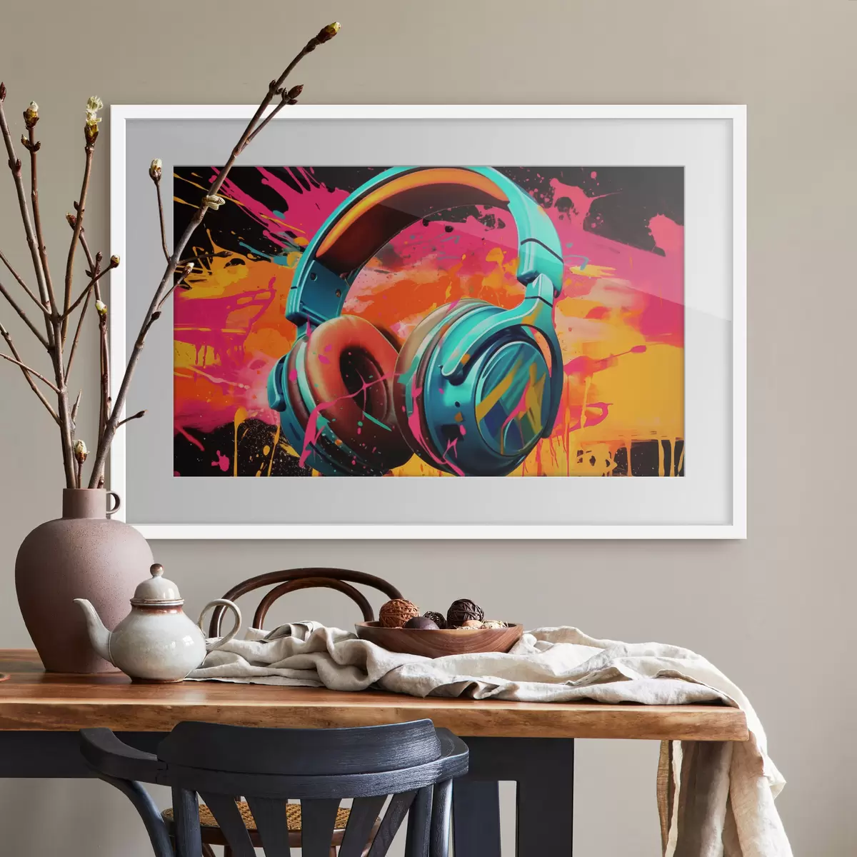 Poster Casque aux couleurs vives f48720