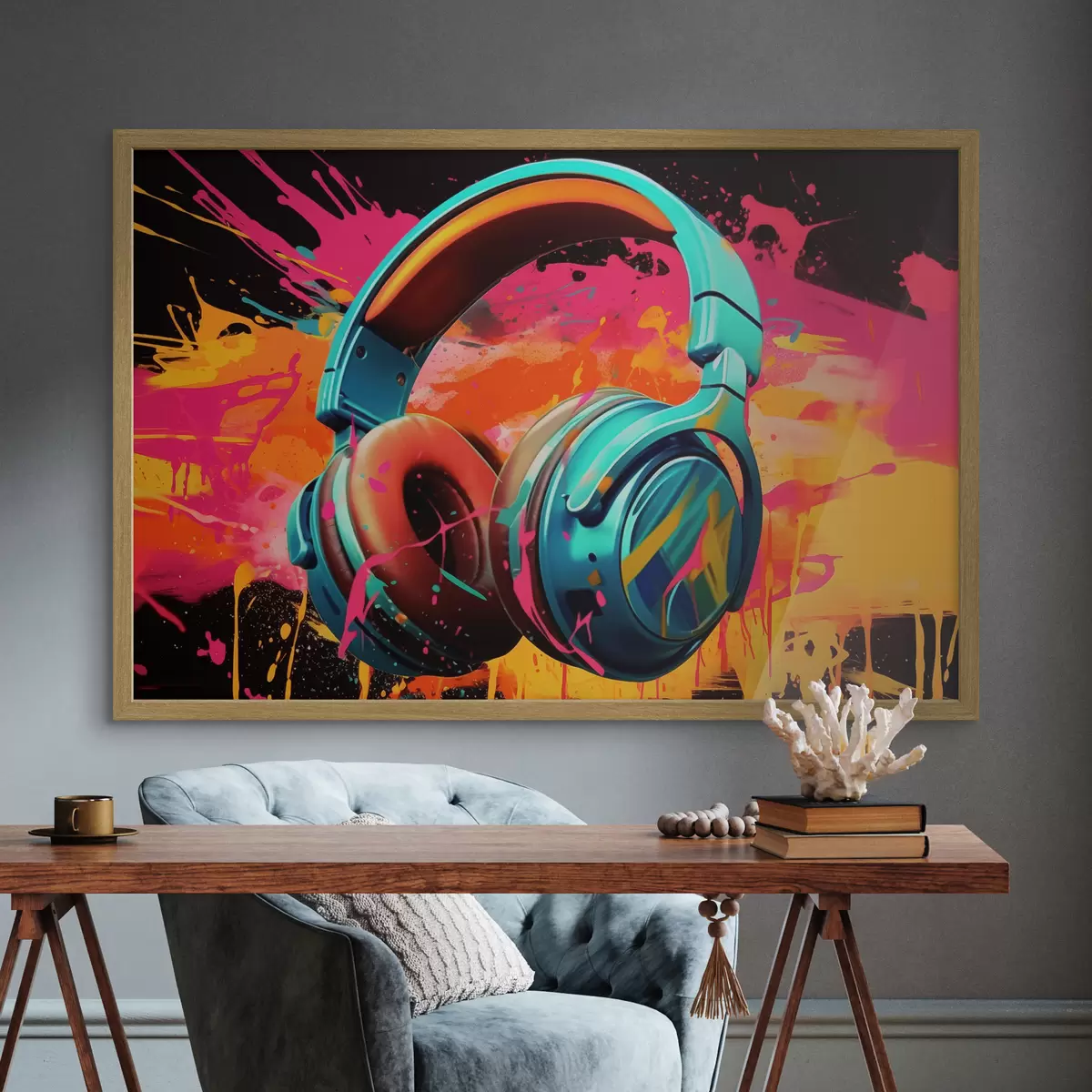Poster Casque aux couleurs vives f48720