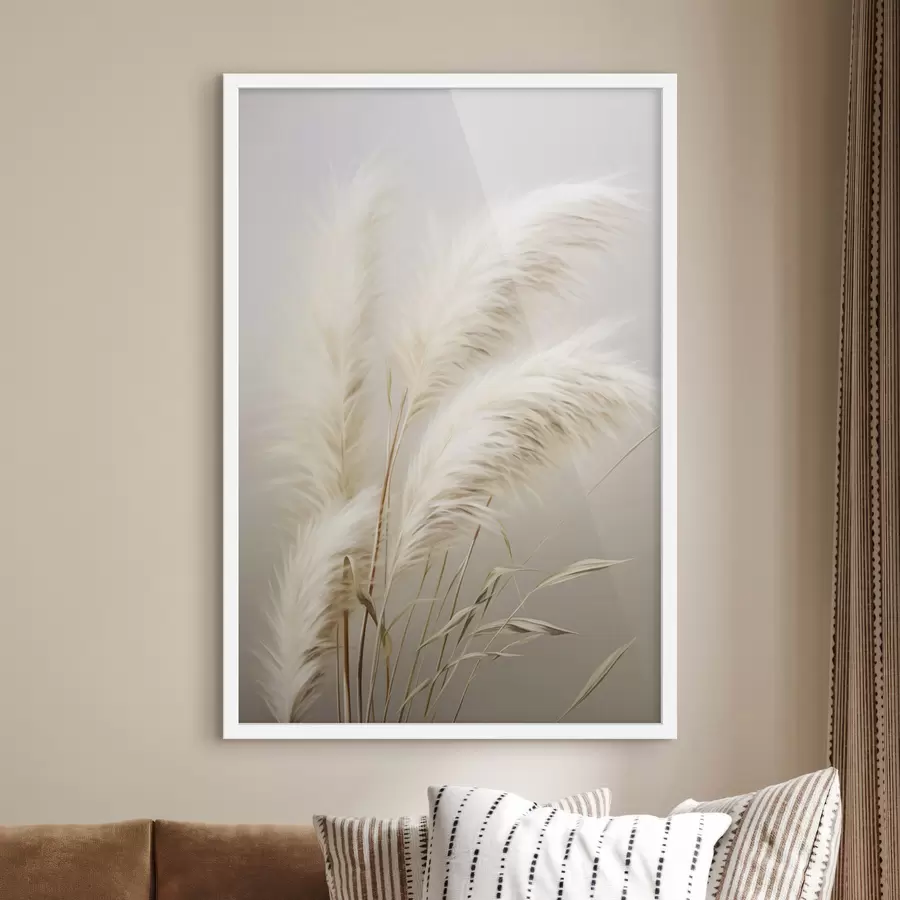 Papier peint Plusieurs grands herbes de la pampa aux feuilles longues et fines f48724