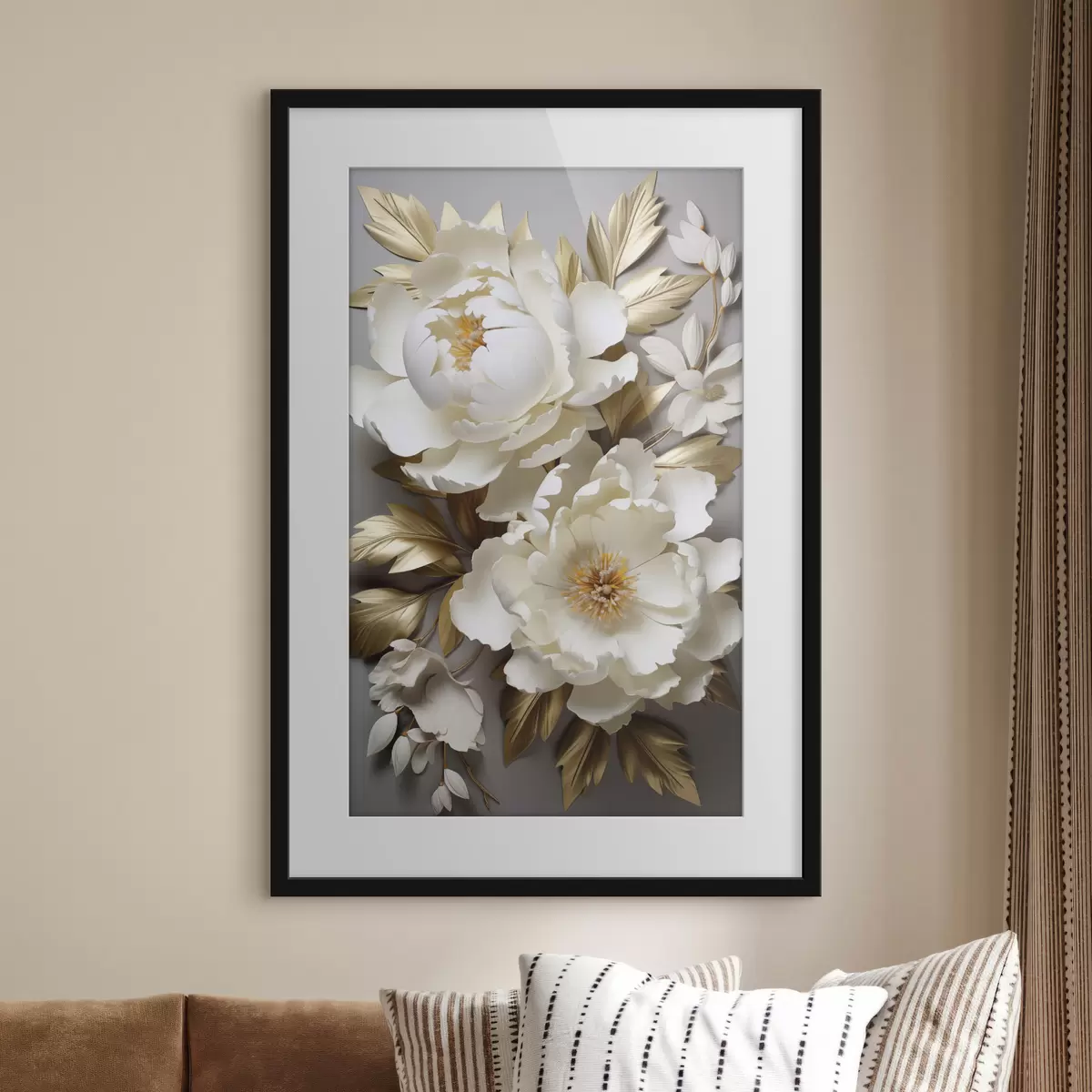 Poster Pivoines et lueur f48753