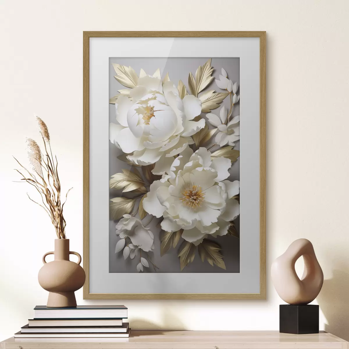 Poster Pivoines et lueur f48753