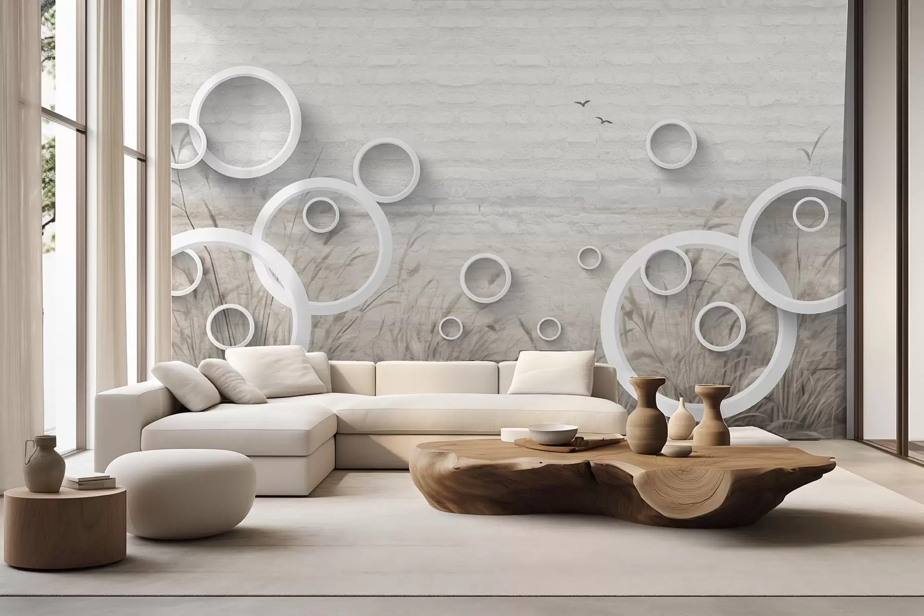 Papier peint Cercles abstraits w09781