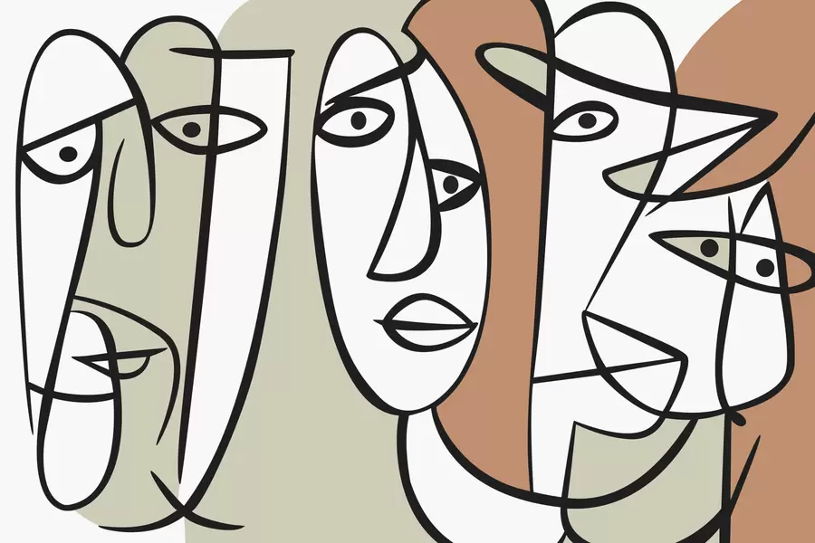 Papier peint Visages abstraits w05504
