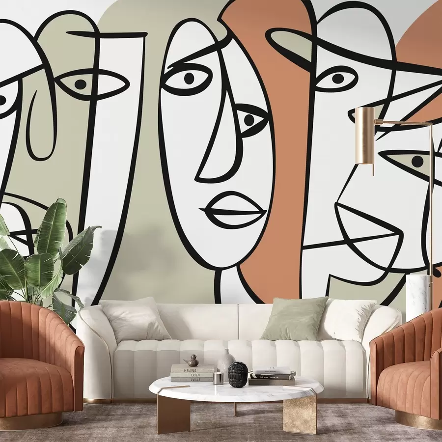 Papier peint Visages abstraits w05504