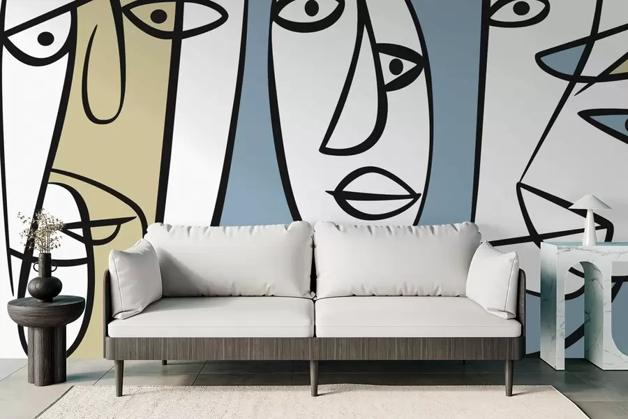 Papier peint Visages abstraits w05504v1