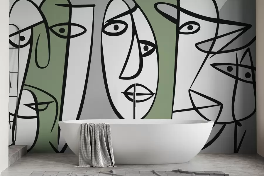 Papier peint Visages abstraits w05504v2