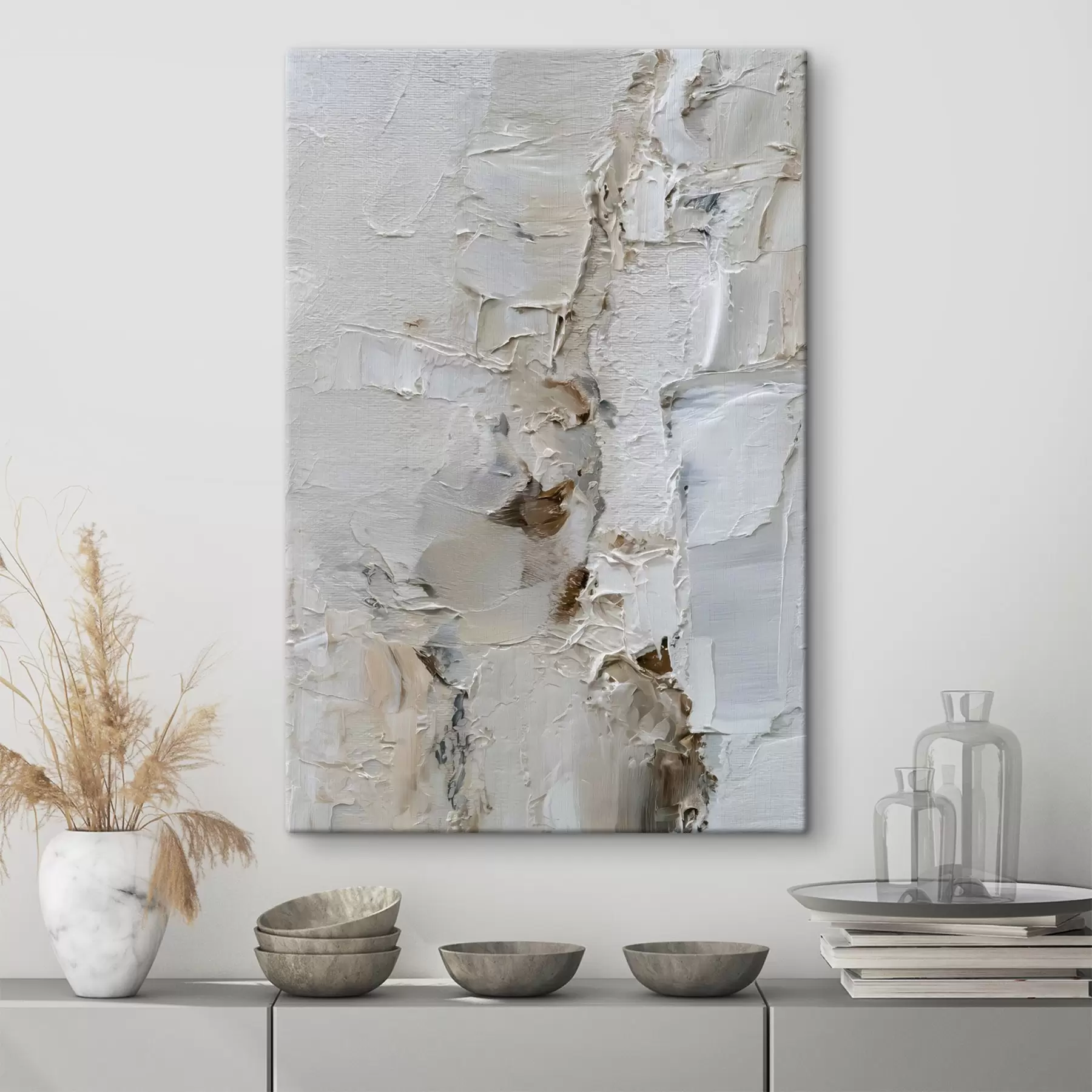 Tableau des traits abstraits et larges dans des tons pastel s48779