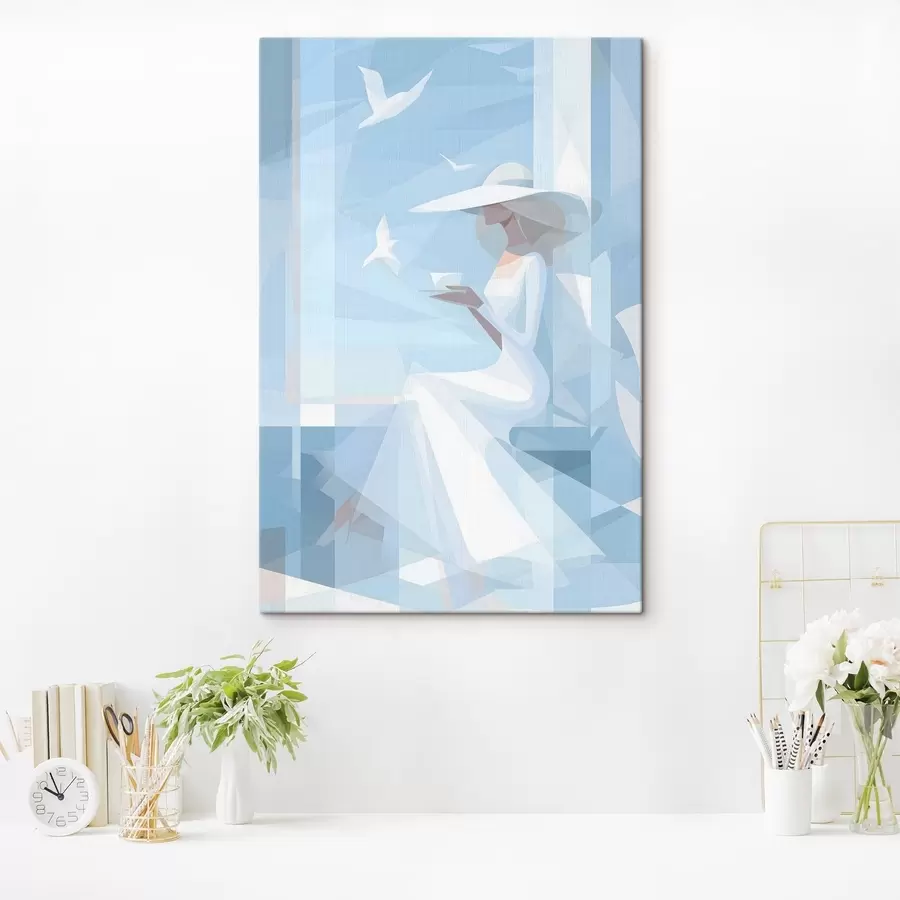 Tableau un café matinal au bord de la mer s48792