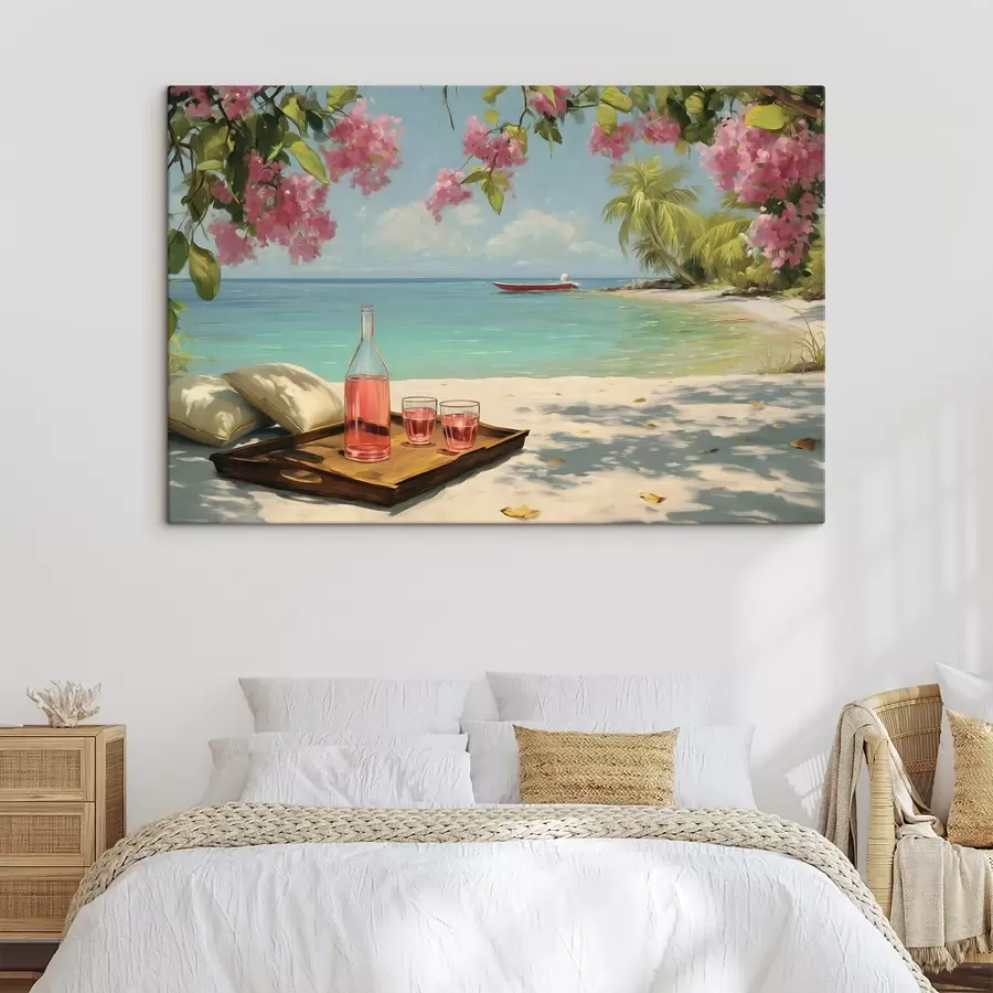 Tableau une plage azur et de la sangria s48793