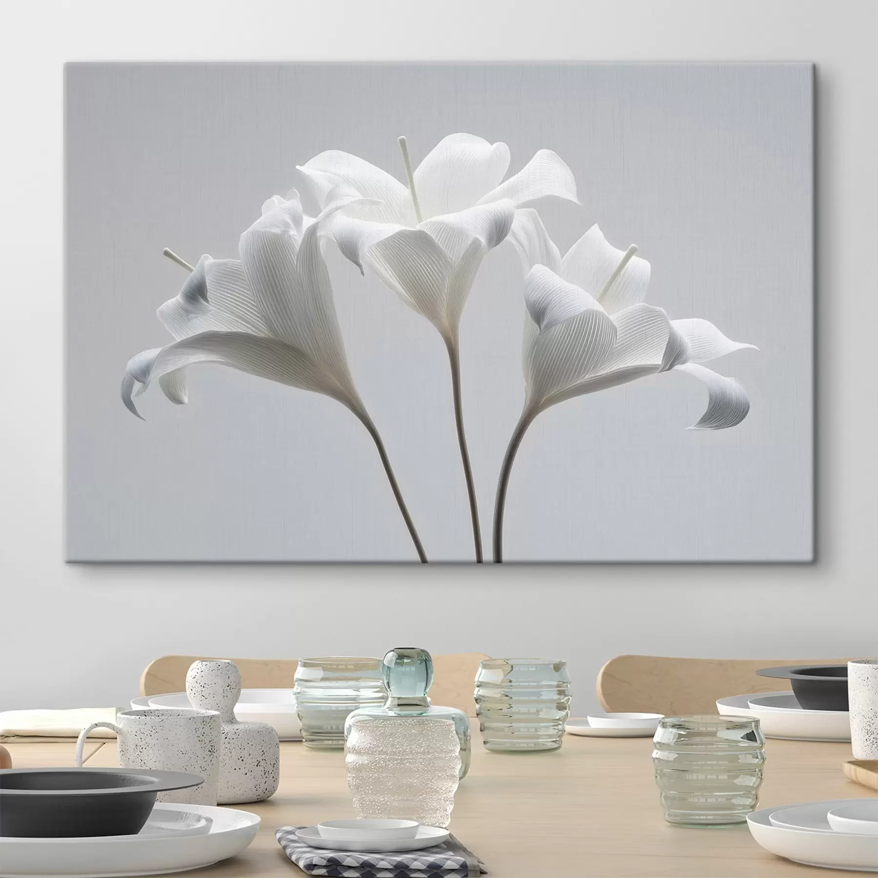 Tableau trois lys blancs s48795