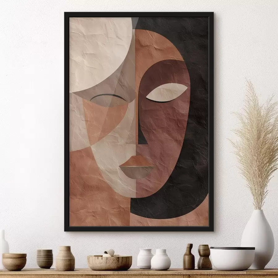 Papier peint un visage abstrait aux nuances de café f48778