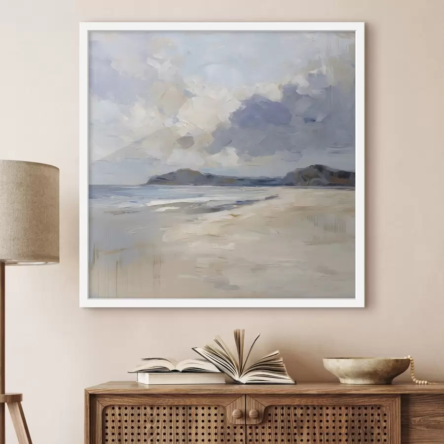 Papier peint une plage pittoresque et des montagnes f48791