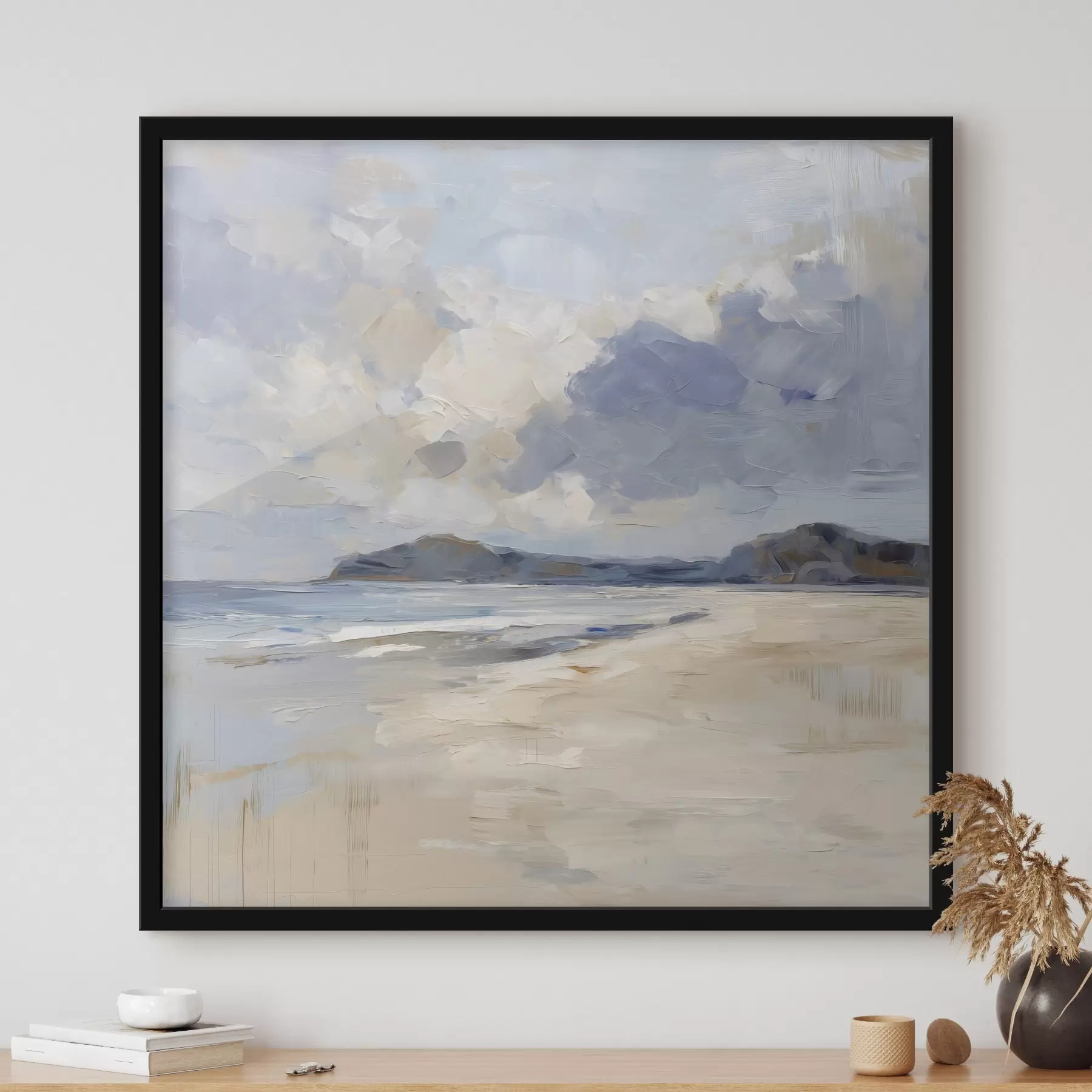 Papier peint une plage pittoresque et des montagnes f48791