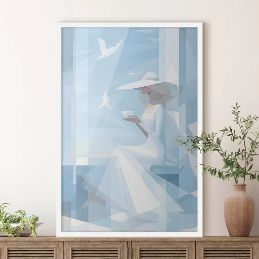 Papier peint un café matinal au bord de la mer f48792