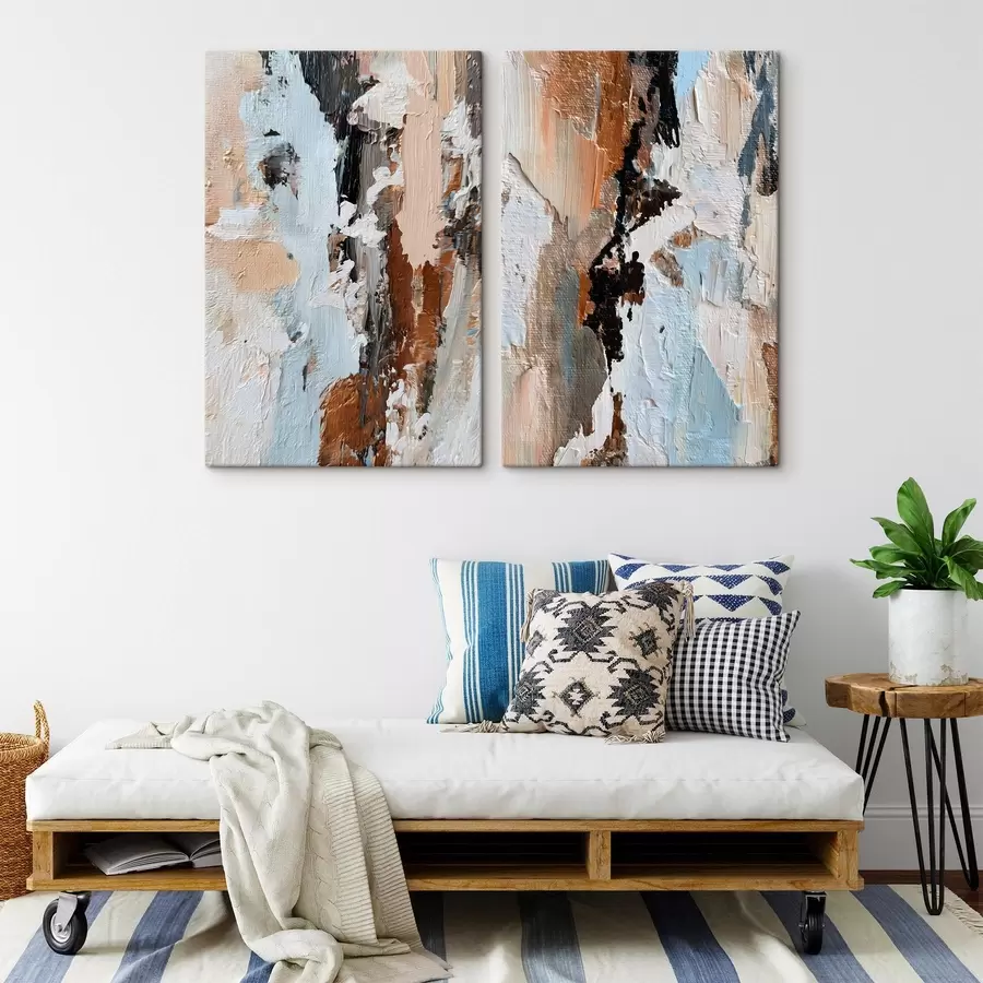 Papier peint abstraction expressive ; imitation de la peinture m30332