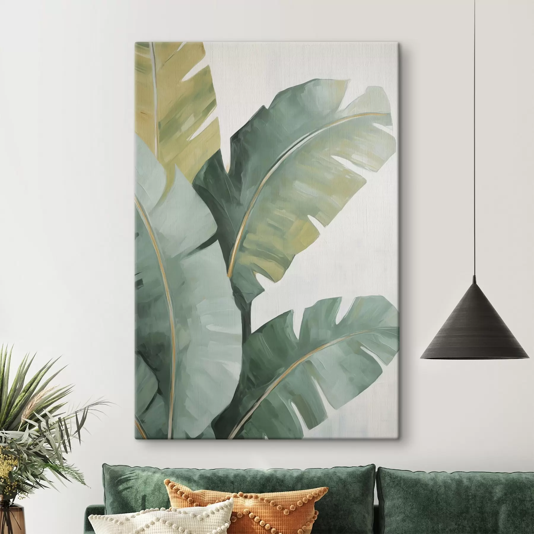 Tableau Peinture imitant le feuillage s48764