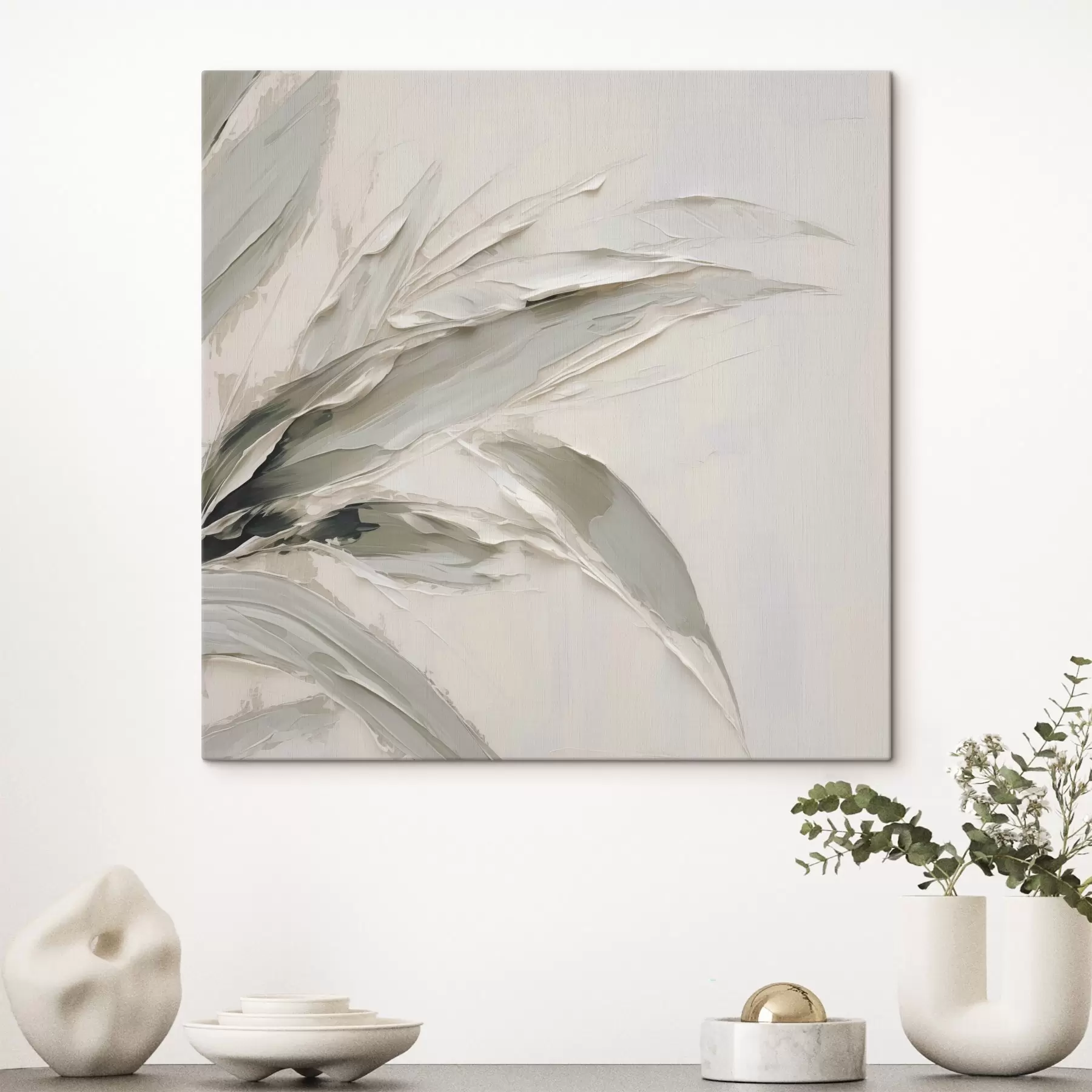 Tableau Peinture abstraite imitant le feuillage s48772