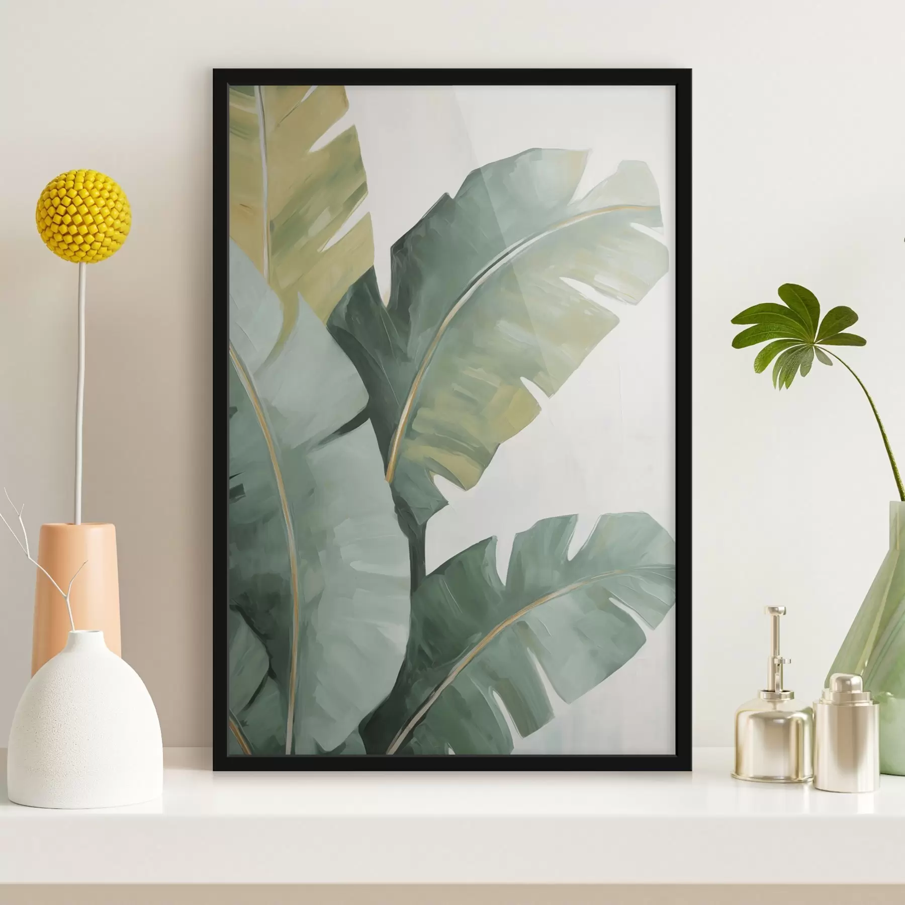 Papier peint Peinture imitant le feuillage f48764