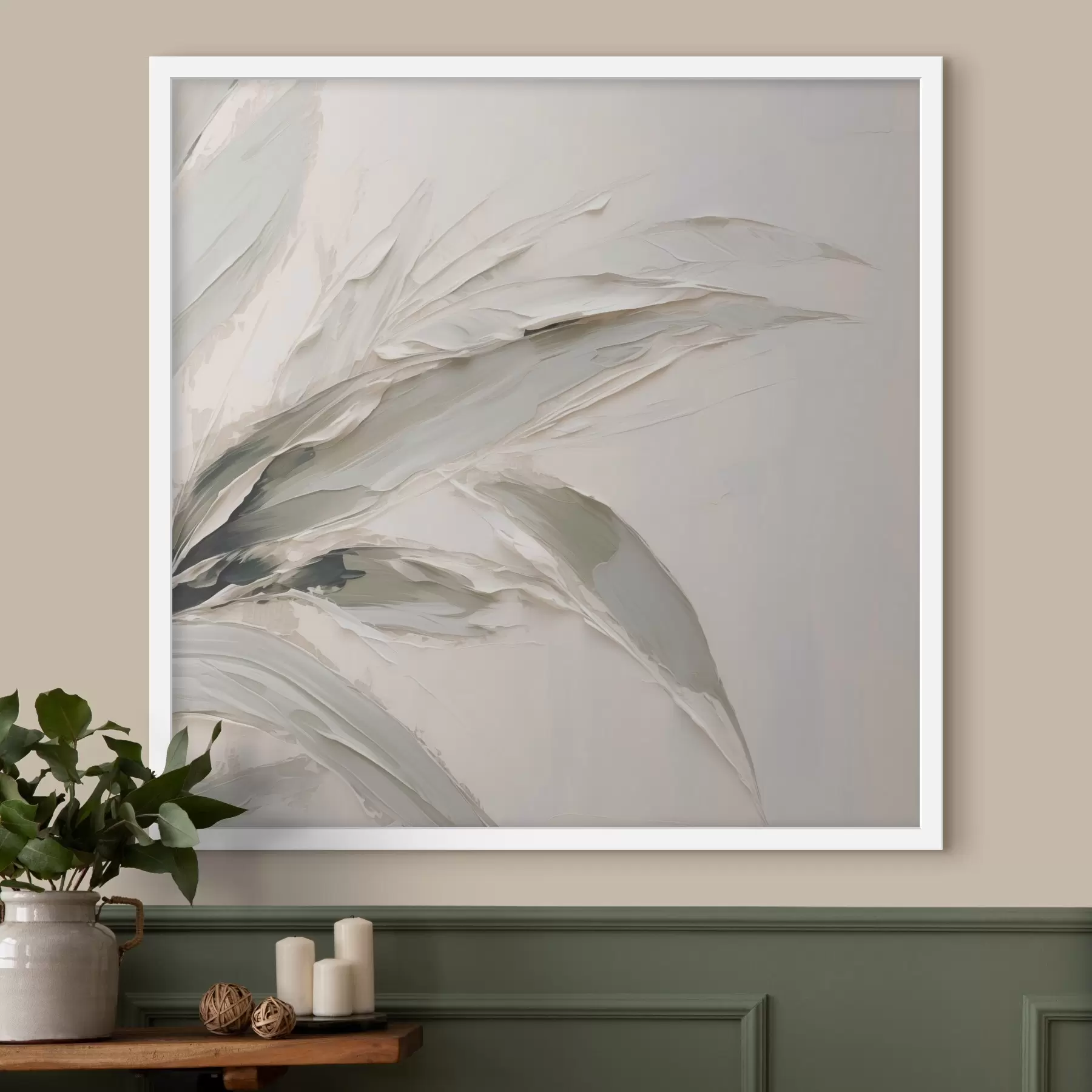 Papier peint Peinture abstraite imitant le feuillage f48772