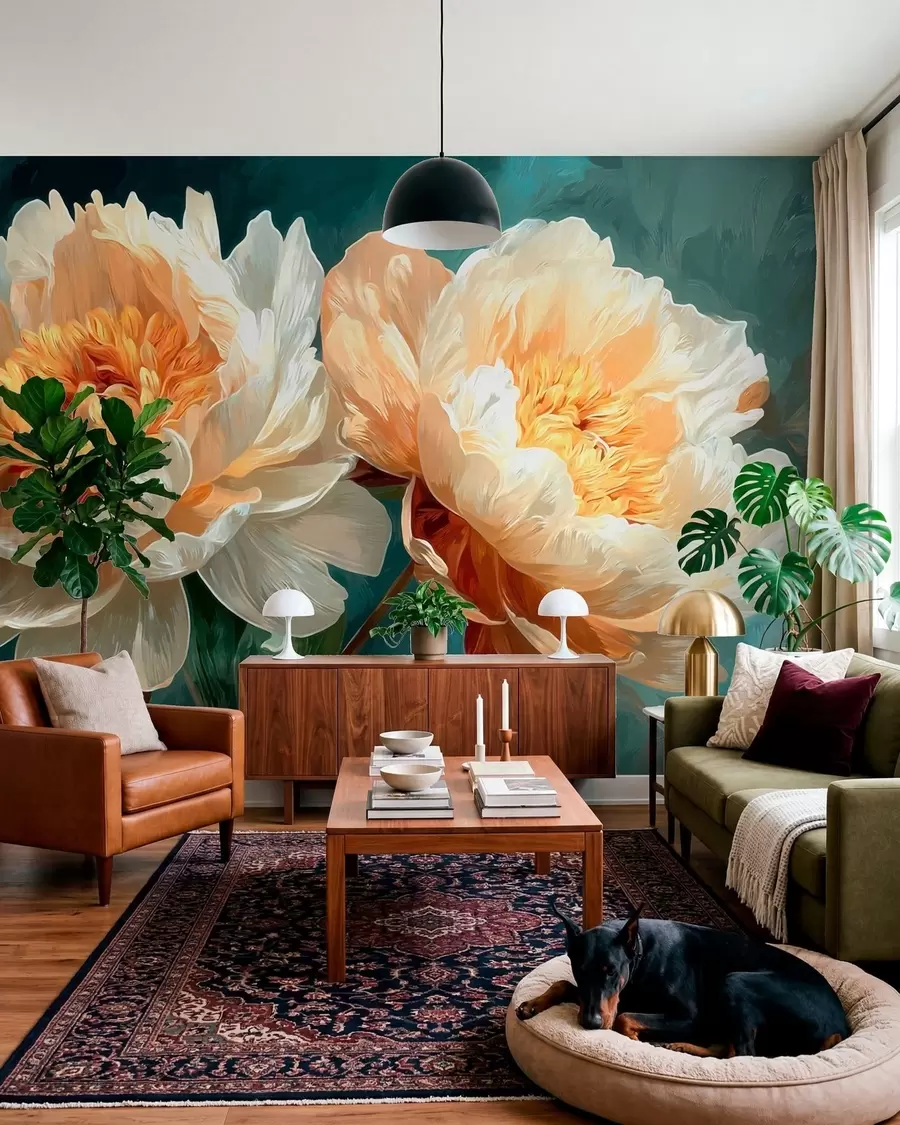 Papier peint Pivoines w05338