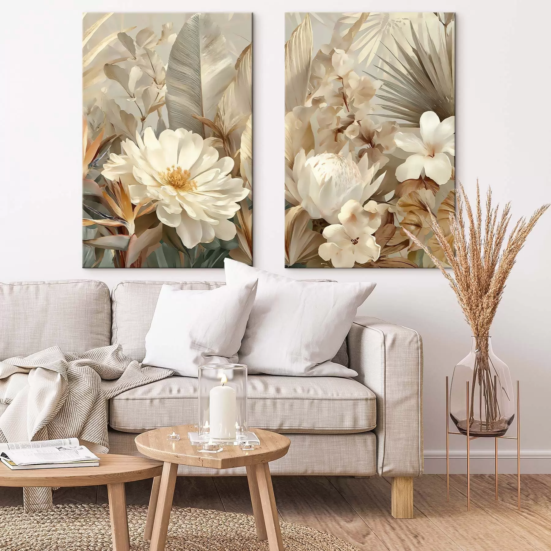 Tableau Fourrés tropicaux et fleurs m30385