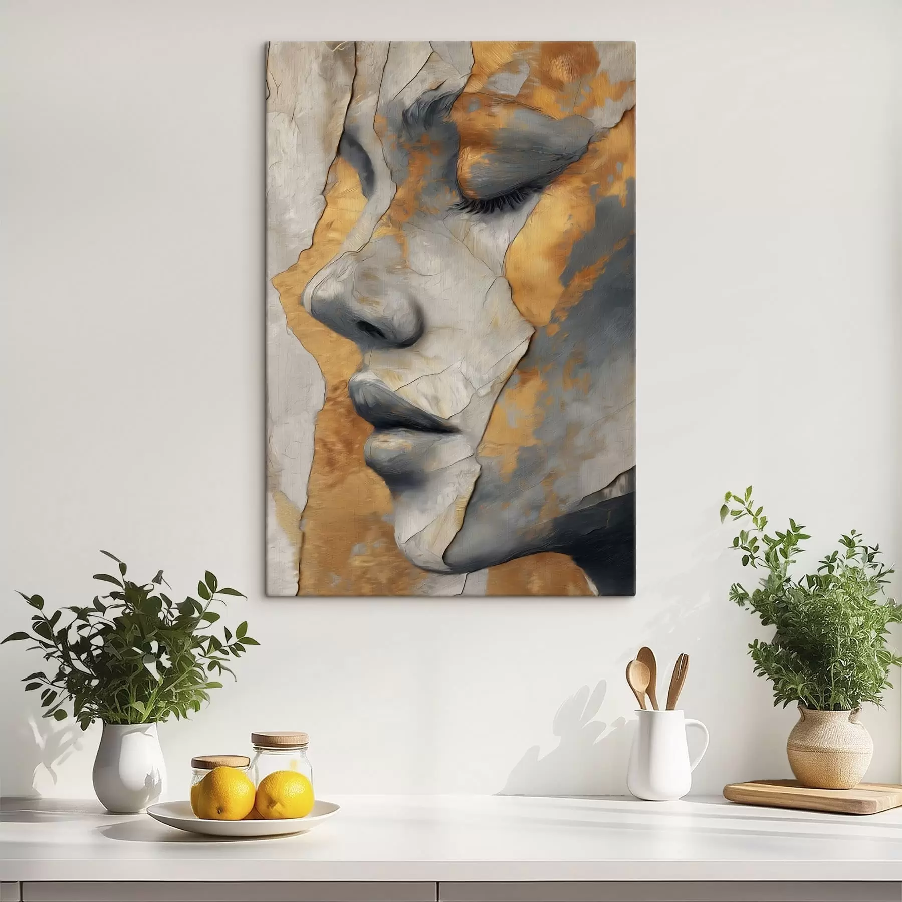 Tableau Portrait abstrait d'un visage s48951